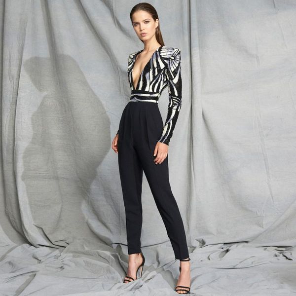 women's jumpsuits & rompers sparkling colorblock sequin chic bodycon legging plunge v neck long sleeve tight waist leg hourglass jumpsu, Black;white
women's jumpsuits & rompers sparkling colorblock sequin chic bodycon legging plunge v neck long sleeve tight waist leg hourglass jumpsu, Black;white