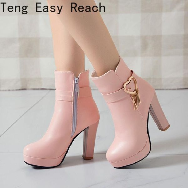 white ankle boots women platform short shoes fashion buckle high heels pink autumn winter women's large size43, Black
white ankle boots women platform short shoes fashion buckle high heels pink autumn winter women's large size43, Black