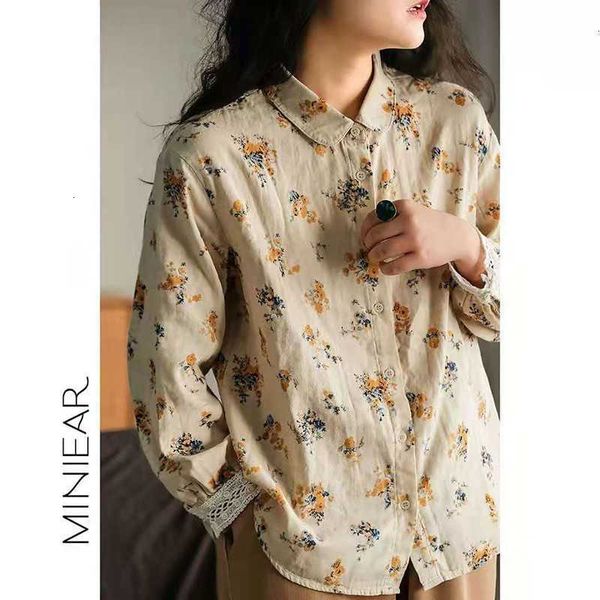 women's blouses & shirts summer women loose long sleeve single breasted blouse cotton print turn-down collar lace patchwork casual w306, White
women's blouses & shirts summer women loose long sleeve single breasted blouse cotton print turn-down collar lace patchwork casual w306, White