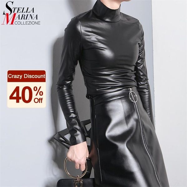 japanese style woman autumn unique black faux leather pu tee full sleeve harajuku t shirt turtleneck slim thin t-shirt 781 210322, White
japanese style woman autumn unique black faux leather pu tee full sleeve harajuku t shirt turtleneck slim thin t-shirt 781 210322, White