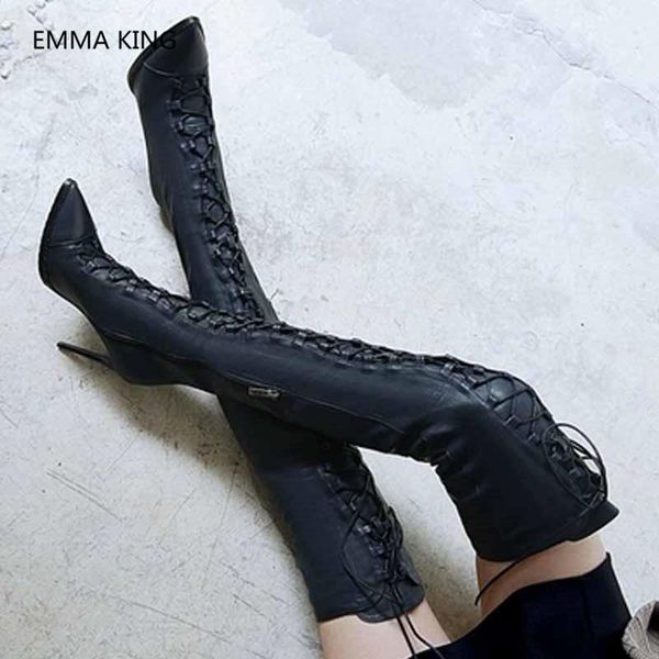 boots 2021 black leather women over the knee pointed toe high heels roman style cross-tied shoes woman long knight boot
boots 2021 black leather women over the knee pointed toe high heels roman style cross-tied shoes woman long knight boot