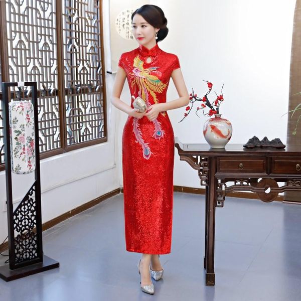 ethnic clothing red womens summer long cheongsam vintage chinese style mandarin collar qipao mesh sequined slim party dress vestido s-4xl
ethnic clothing red womens summer long cheongsam vintage chinese style mandarin collar qipao mesh sequined slim party dress vestido s-4xl