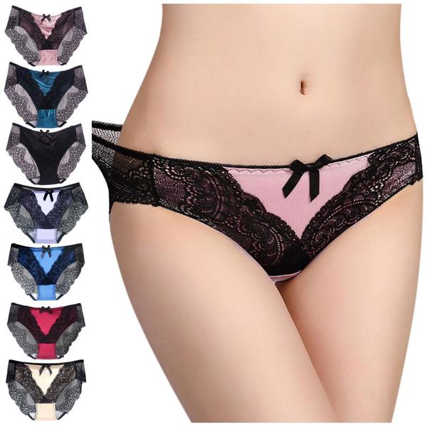 women's underwear ladies transparent lace panties hollow out breathable lingerie splicing cotton thongs, Black;pink
women's underwear ladies transparent lace panties hollow out breathable lingerie splicing cotton thongs, Black;pink