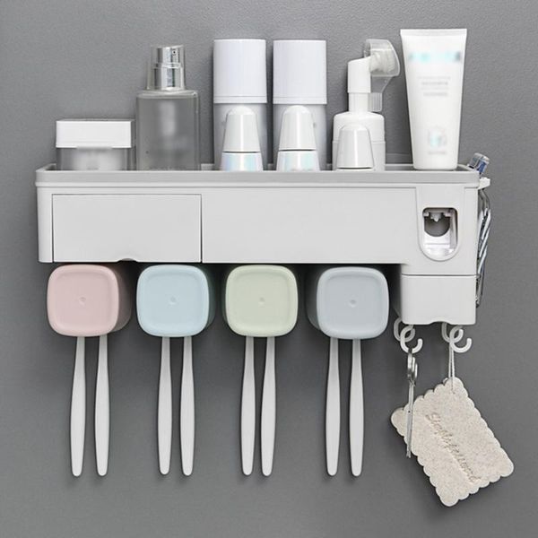automatic toothbrush holder toothpaste squeezer dispenser with cup wall mount stand storage rack bathroom accessories set bath accessory
automatic toothbrush holder toothpaste squeezer dispenser with cup wall mount stand storage rack bathroom accessories set bath accessory