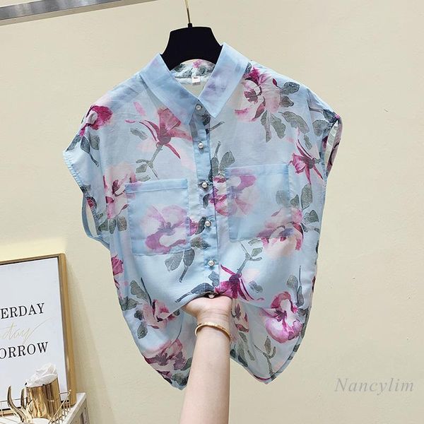 women's blouses & shirts floral sleeveless chiffon shirt for women summer clothing femme blusas mujer 2021 nancylim, White
women's blouses & shirts floral sleeveless chiffon shirt for women summer clothing femme blusas mujer 2021 nancylim, White