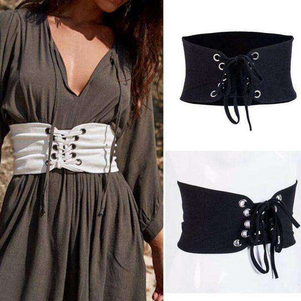 belts women waist cincher adustable wide band elastic tied waspie corset leather belt, Black;brown
belts women waist cincher adustable wide band elastic tied waspie corset leather belt, Black;brown