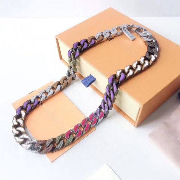 the classic necklace luxury jewelry design diamond 316l titanium steel engrave colored enamel thick chain cuban necklace, Silver
the classic necklace luxury jewelry design diamond 316l titanium steel engrave colored enamel thick chain cuban necklace, Silver