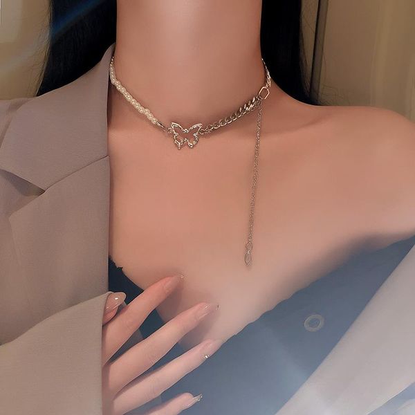 chokers korean cute butterfly choker necklace for women beaded chain 2021 statement fashion female collar pearl jewelry wholesale, Golden;silver
chokers korean cute butterfly choker necklace for women beaded chain 2021 statement fashion female collar pearl jewelry wholesale, Golden;silver