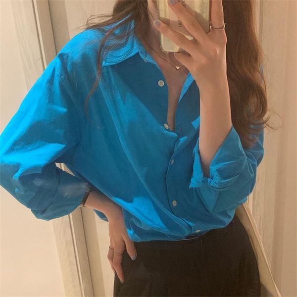 women's blouses & shirts hzirip minimalist blue office lady brief stylish solid 2021 femme loose casual oversize, White
women's blouses & shirts hzirip minimalist blue office lady brief stylish solid 2021 femme loose casual oversize, White