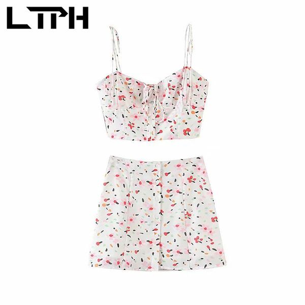 beach floral two piece set women casual sets camisole high waist breasted package hip skirt outfits summer 210427, White
beach floral two piece set women casual sets camisole high waist breasted package hip skirt outfits summer 210427, White