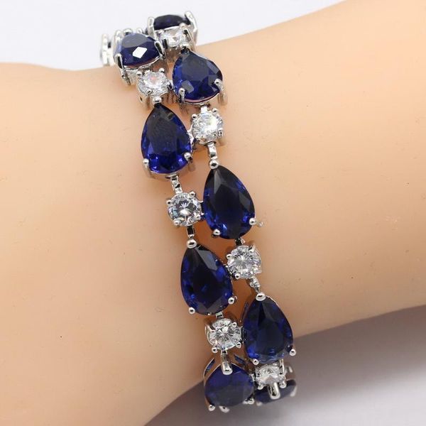 link, chain eiolzj dark blue cubic zirconia silver bracelets for women length 20cm female bracelet with white zircon stamp 925 box, Black
link, chain eiolzj dark blue cubic zirconia silver bracelets for women length 20cm female bracelet with white zircon stamp 925 box, Black