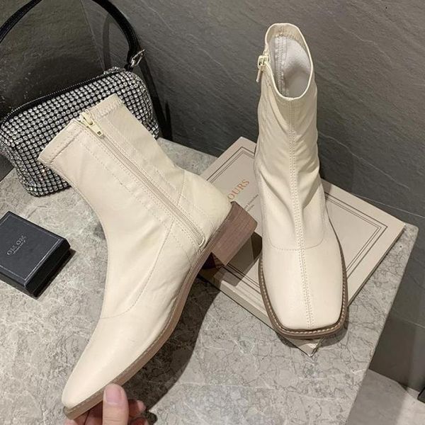 boots ankle square toe winter ladies side zipper design solid color women high heels short, Black
boots ankle square toe winter ladies side zipper design solid color women high heels short, Black