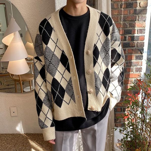 men's sweaters classic lingge sweater winter korean bf fashion flow v-neck knitted coat literary loose, White;black
men's sweaters classic lingge sweater winter korean bf fashion flow v-neck knitted coat literary loose, White;black