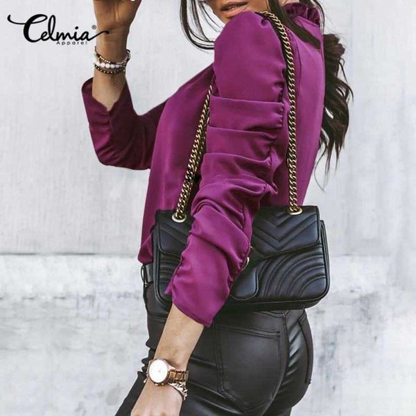 women's blouses & shirts blouses 5xl celmia fashion ruffles pleated women casual long sleeve and elegant office solid color party b 3n, White
women's blouses & shirts blouses 5xl celmia fashion ruffles pleated women casual long sleeve and elegant office solid color party b 3n, White