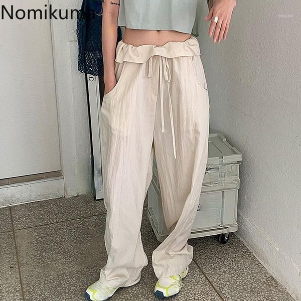 women's pants & capris nomikuma ruffle lace up wide leg women solid color casual trousers female korean style loose full length pantalo, Black;white
women's pants & capris nomikuma ruffle lace up wide leg women solid color casual trousers female korean style loose full length pantalo, Black;white