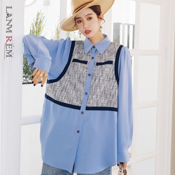 blue shirt for women spring summer patchwork shirts large size long sleeve female all match fashion tide 2d1454 210507, White
blue shirt for women spring summer patchwork shirts large size long sleeve female all match fashion tide 2d1454 210507, White
