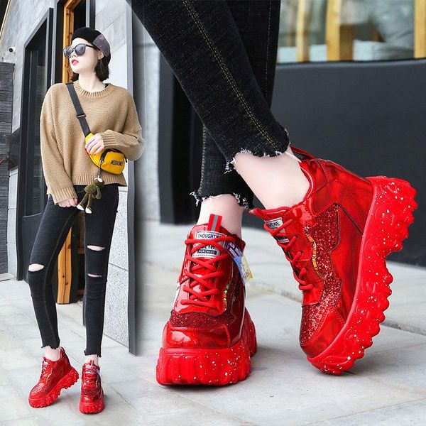 sequin daddy shoes women's net red thick soled spring ins versatile super high rise sports 9cm dress, Black
sequin daddy shoes women's net red thick soled spring ins versatile super high rise sports 9cm dress, Black