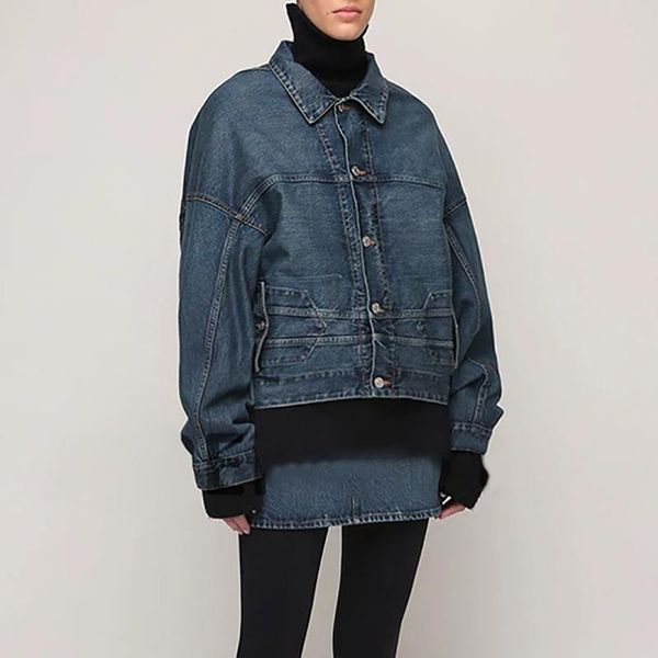 women irregular denim jacket turn-down collar long sleeve fashion autumn female coat women's jackets, Black;brown
women irregular denim jacket turn-down collar long sleeve fashion autumn female coat women's jackets, Black;brown