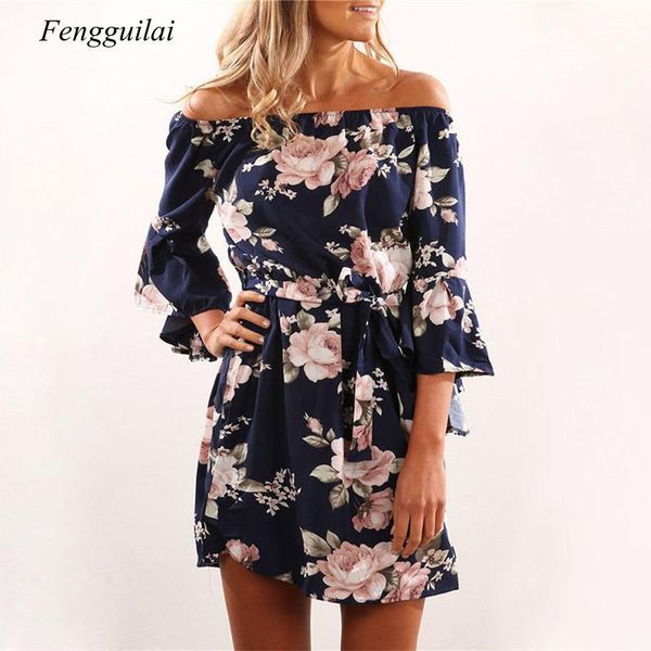 casual dresses women dress 2021 summer off shoulder floral print chiffon boho style short party beach vestidos de fiesta, Black;gray 
casual dresses women dress 2021 summer off shoulder floral print chiffon boho style short party beach vestidos de fiesta, Black;gray