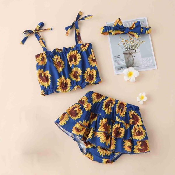 clothing sets infant baby girls clothes summer sunflower printed suspenders +ruffles shorts headband outfits children's, White
clothing sets infant baby girls clothes summer sunflower printed suspenders +ruffles shorts headband outfits children's, White