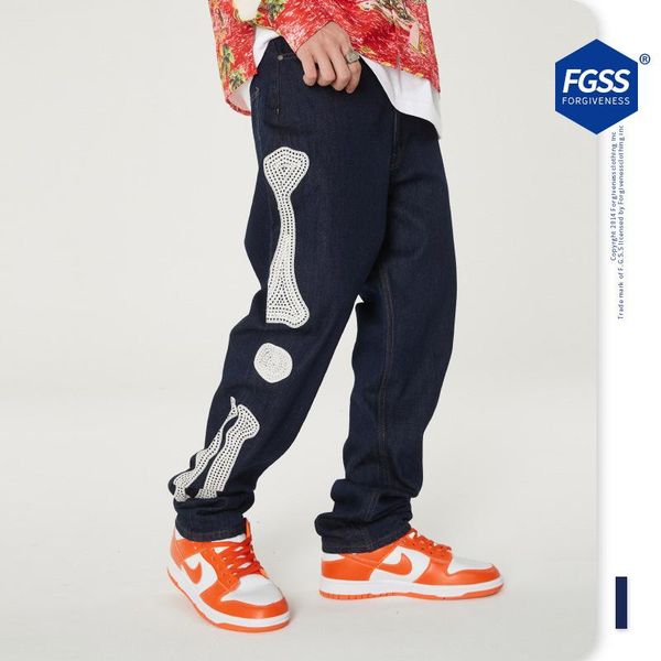 men's pants kapital man jeans japanese retro washed bone embroidery denim trousers clothing joggers men women clothes, Black
men's pants kapital man jeans japanese retro washed bone embroidery denim trousers clothing joggers men women clothes, Black