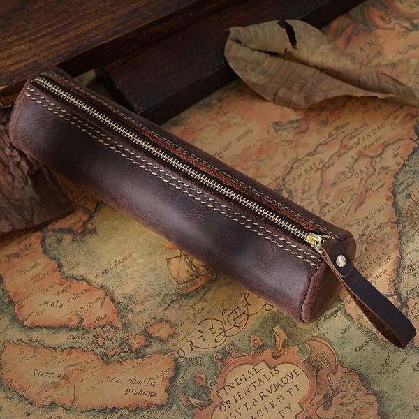 pencil bags retro genuine leather receive bag handmade cowhide zipper cases portable vintage pen box school supplies stationery gift
pencil bags retro genuine leather receive bag handmade cowhide zipper cases portable vintage pen box school supplies stationery gift