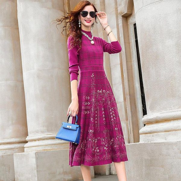 casual dresses european station knitting women's autumn and winter 2021 long-sleeved slim slimming jacquard sweater dress, Black;gray
casual dresses european station knitting women's autumn and winter 2021 long-sleeved slim slimming jacquard sweater dress, Black;gray