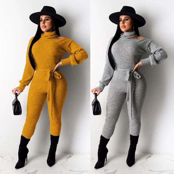 women's jumpsuits & rompers 2021 women winter knitted cut out turtleneck one piece outfit long sleeve sashes bodycon casual jumpsuit, Black;white
women's jumpsuits & rompers 2021 women winter knitted cut out turtleneck one piece outfit long sleeve sashes bodycon casual jumpsuit, Black;white