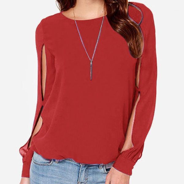 women blouse ladies european style o-neck round neck leisure female long sleeve solid chiffon shirt loose shirt1, White
women blouse ladies european style o-neck round neck leisure female long sleeve solid chiffon shirt loose shirt1, White