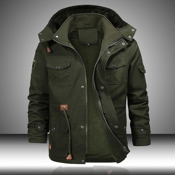 men's jackets military bomber cargo jacket men multi-pocket 2021 winter warm hooded coats fleece thick tactical coat male 5xl, Black;brown
men's jackets military bomber cargo jacket men multi-pocket 2021 winter warm hooded coats fleece thick tactical coat male 5xl, Black;brown