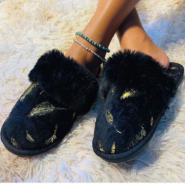 2021 autumn and winter new style warm and comfortable plush embroidered indoor women slippers solid color flat slippers, Black
2021 autumn and winter new style warm and comfortable plush embroidered indoor women slippers solid color flat slippers, Black