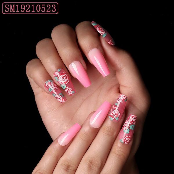 false nails 24pcs fake long rose pink transparent wearable finished nail extra ballerina coffin fingersnails extention tool, Red;gold
false nails 24pcs fake long rose pink transparent wearable finished nail extra ballerina coffin fingersnails extention tool, Red;gold