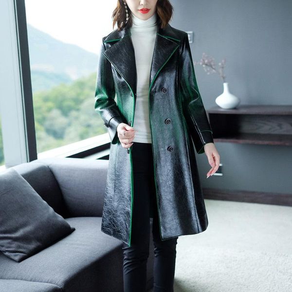 women's leather & faux pu coat 2021 autumn winter women suede outerwear plus size xxxxl overcoats female, Black
women's leather & faux pu coat 2021 autumn winter women suede outerwear plus size xxxxl overcoats female, Black