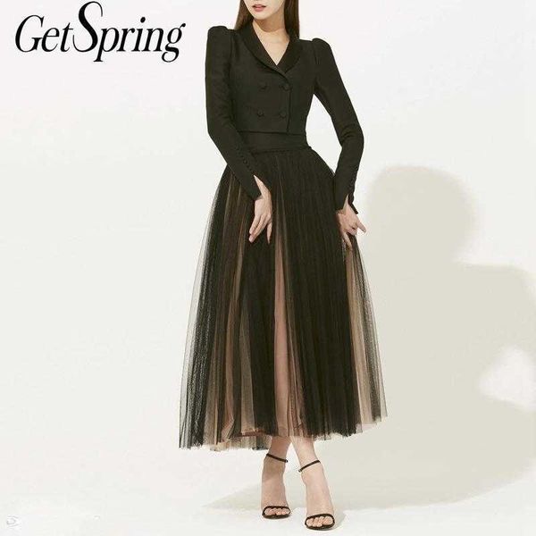 getspring women sets retro skirt suit double breasted short black woman blazer coat multi layer mesh pleated two piece set 210601, White
getspring women sets retro skirt suit double breasted short black woman blazer coat multi layer mesh pleated two piece set 210601, White