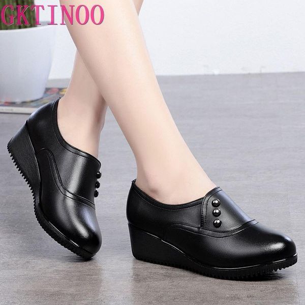 dress shoes gktinoo 2021 wedges women shoe autumn winter slip-on high heels round toe genuine leather casual ladies platform woman, Black
dress shoes gktinoo 2021 wedges women shoe autumn winter slip-on high heels round toe genuine leather casual ladies platform woman, Black