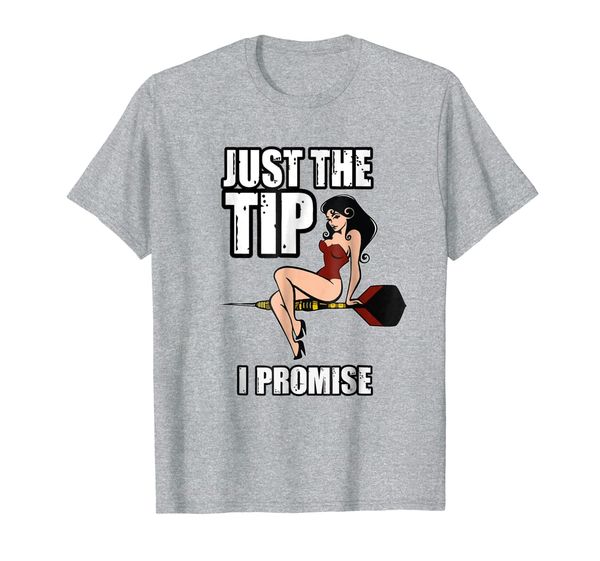 darts funny just the tip i promise pinup girl shirt, White;black