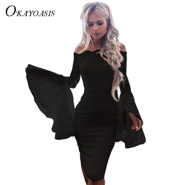 casual dresses okayoasis off shoulder flare sleeve lace dress women slash neck long sheath elegant party bodycon, Black;gray
casual dresses okayoasis off shoulder flare sleeve lace dress women slash neck long sheath elegant party bodycon, Black;gray