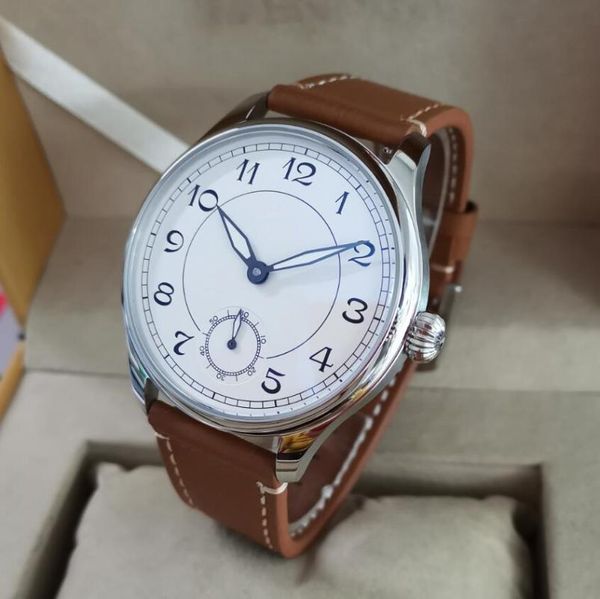 no logo 44mm white dial manual mechanical man's watch st3621 movement mineral glass or sapphire crystal wristwatches, Slivery;brown
no logo 44mm white dial manual mechanical man's watch st3621 movement mineral glass or sapphire crystal wristwatches, Slivery;brown