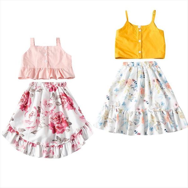 summer infant girls clothes sets 2pcs strapless single breasted vest floral print ruffles a line skirts 1 7y, White
summer infant girls clothes sets 2pcs strapless single breasted vest floral print ruffles a line skirts 1 7y, White