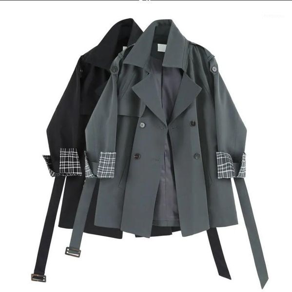 women's wool & blends jacket women age-reducing windbreaker 2021 spring lattice stitching sling small fashionable casual, Black
women's wool & blends jacket women age-reducing windbreaker 2021 spring lattice stitching sling small fashionable casual, Black
