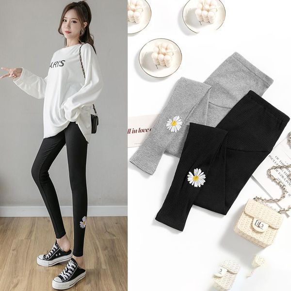 maternity leggings embroidery daisy autumn fashion stretch pants for pregnancy women vertical stripes thin belly lift bottoms, White
maternity leggings embroidery daisy autumn fashion stretch pants for pregnancy women vertical stripes thin belly lift bottoms, White