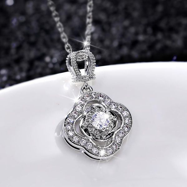 pendant necklaces huitan romantic flower for bridal wedding accessories inlaid dazzling cz women trendy jewelry, Silver
pendant necklaces huitan romantic flower for bridal wedding accessories inlaid dazzling cz women trendy jewelry, Silver