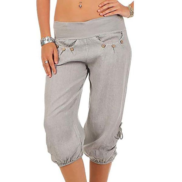 women summer solid harem shorts loose knee length trousers female soft elastic black women's, White;black
women summer solid harem shorts loose knee length trousers female soft elastic black women's, White;black