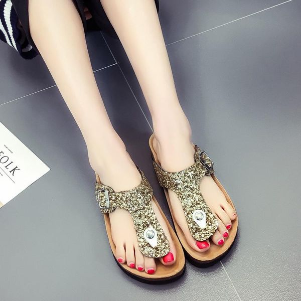 slippers women summer couple comfy outdoor beach flip-flops female cork sequins sandals ladies bling home non-slip, Black 
slippers women summer couple comfy outdoor beach flip-flops female cork sequins sandals ladies bling home non-slip, Black