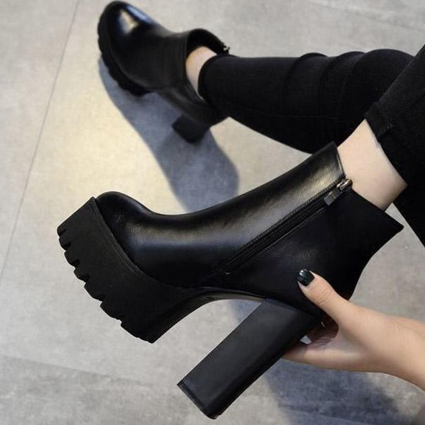boots lihuamao women ankle platform square heel zip slip on skid resistance western motorcycle winter outdoor, Black
boots lihuamao women ankle platform square heel zip slip on skid resistance western motorcycle winter outdoor, Black