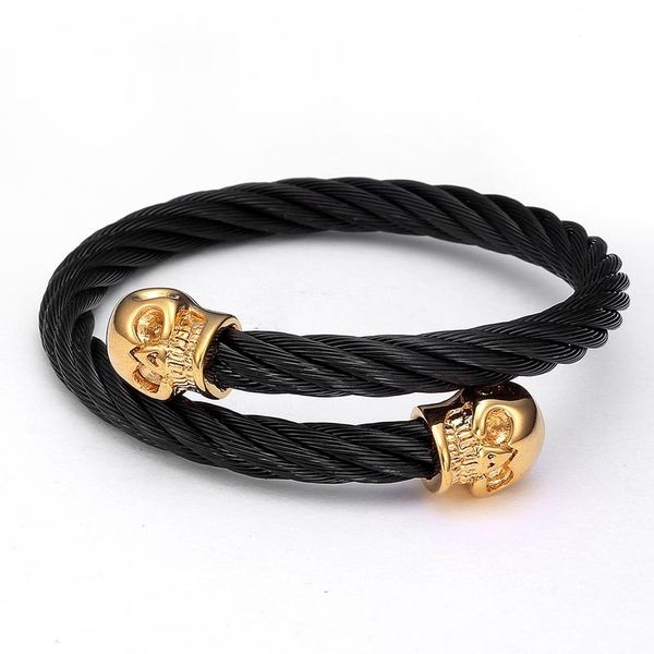 cuff luxury braided stainless steel open skull bracelets men male sporty bangles trendy charm skeleton jewelry pulsera, White
cuff luxury braided stainless steel open skull bracelets men male sporty bangles trendy charm skeleton jewelry pulsera, White