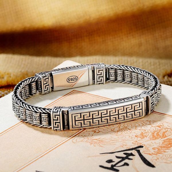 original design hanfeng back character pattern passepartout bracelet silver men women trendy personality niche style retro link, chain, Black
original design hanfeng back character pattern passepartout bracelet silver men women trendy personality niche style retro link, chain, Black