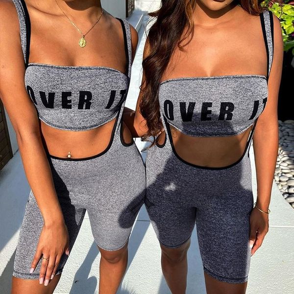 women's tracksuits summer style strapless letter gray strap solid hollow out bodysuits two piece set streetwear casual female outf
women's tracksuits summer style strapless letter gray strap solid hollow out bodysuits two piece set streetwear casual female outf