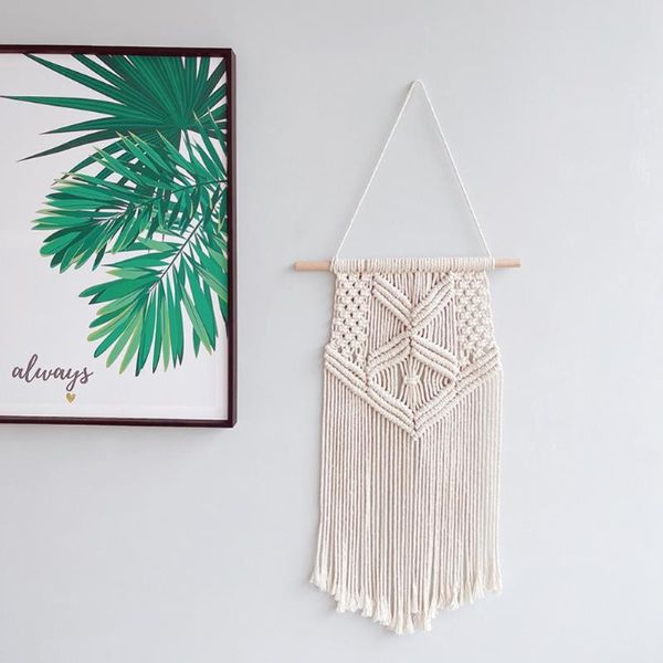 decorative objects & figurines woven tassel tapestry chic boho handcrafted cotton wall art hanging decoration for child dorm living room bed 
decorative objects & figurines woven tassel tapestry chic boho handcrafted cotton wall art hanging decoration for child dorm living room bed
