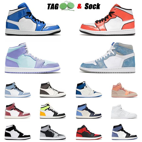 2021 mens jumpman 1 1s hyper royal basketball shoes pastel purple blue women sneakers twist obsidian fearless sports trainers size 36-46, White;red
2021 mens jumpman 1 1s hyper royal basketball shoes pastel purple blue women sneakers twist obsidian fearless sports trainers size 36-46, White;red